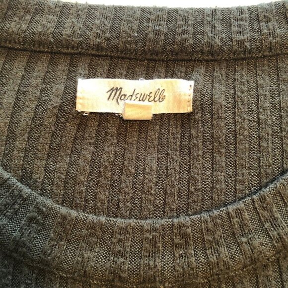 MADEWELL Crewneck Pullover Green Knit Sweater Women's Size Small - Picture 4 of 9
